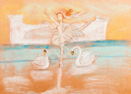天鹅湖芭蕾舞儿童绘画芭蕾舞舞天鹅湖背景