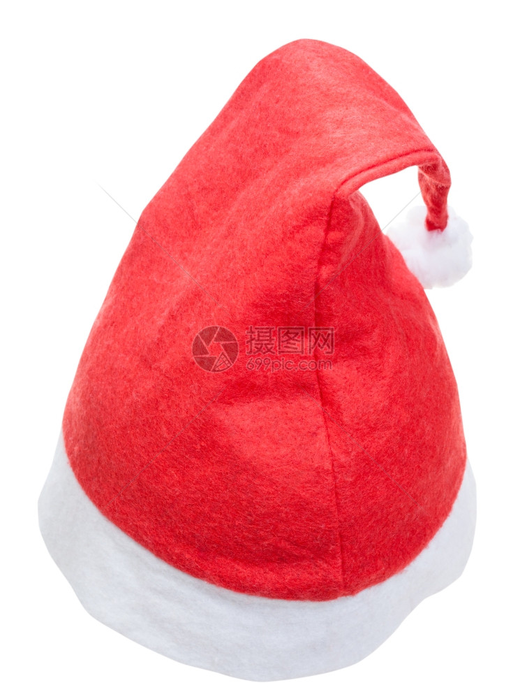 圣诞符号传统的红色SantaClaus帽子孤立在白色背景上图片