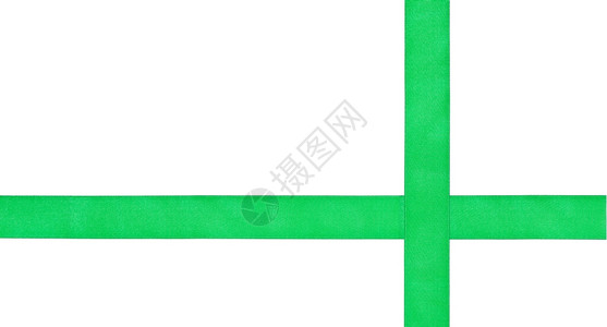 在白色背景上被隔离的两盘绿色带子背景图片