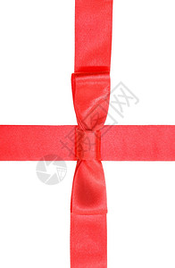 红丝带和的和红丝带在白背景上与弓隔绝背景图片