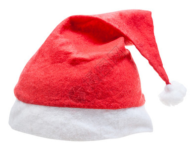 圣诞节符号xmas红SantaClaus帽子白色背景隔离图片