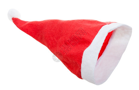 圣诞节符号白色背景上孤立的红色空感觉SantaClaus帽子图片