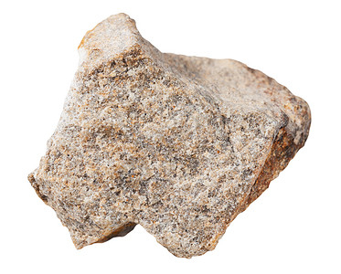 石英岩以白色背景隔离的石英矿物背景