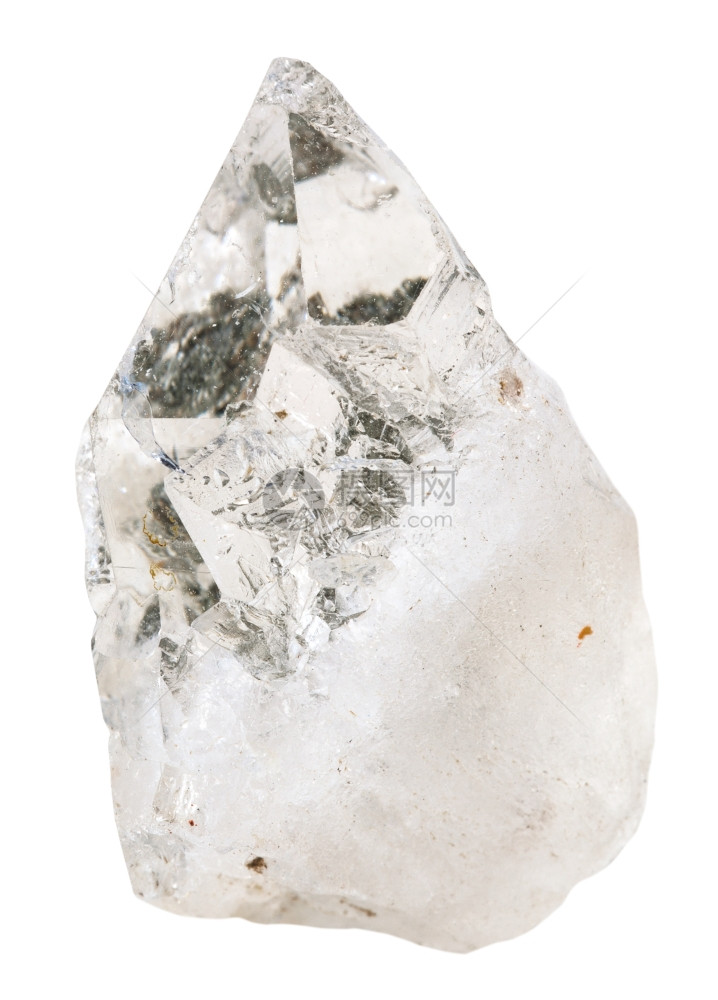收集自然岩石白色背景的清晰岩石晶quartz自然恒星矿物石图片