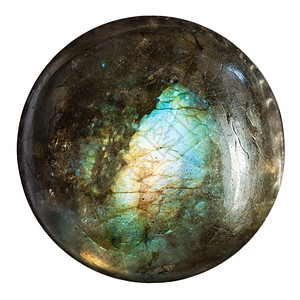 拉布多岩天然矿物宝石圆珠白底绝缘图片