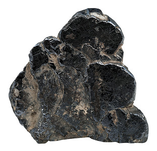 天然矿物石白底孤立的Ilmenite岩石氧化钛矿石高清图片