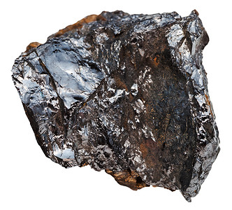 天然矿物石白底隔离的不美甲酸铁石Nb含色钛矿石高清图片