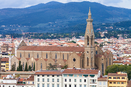意大利之旅从米开朗基罗广场俯瞰佛罗伦萨圣克罗齐大教堂图片