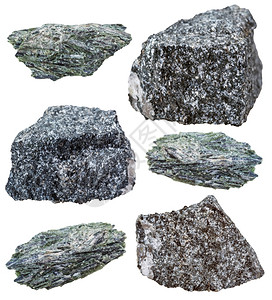 阳起石收集白底分离的安非岩矿物石中各种活背景