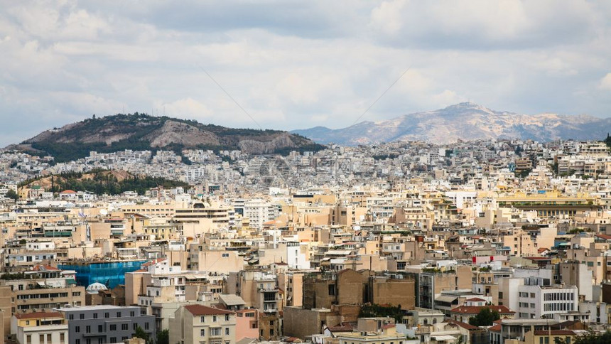 前往希腊旅行雅典市从城的全景图片