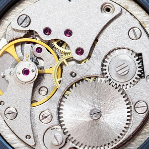 手表制工场旧机械手表灰色时钟高清图片