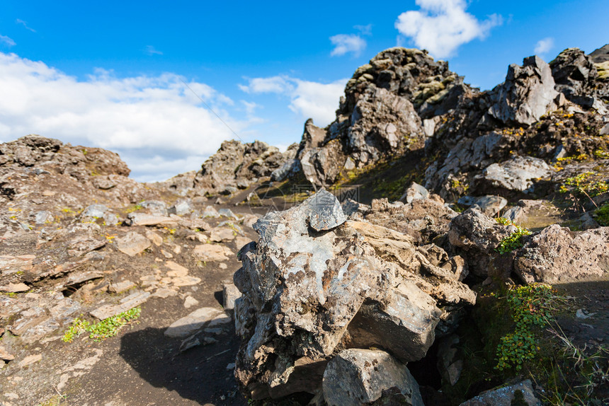 冰岛之旅9月冰岛高原地区Fjallabak自然保护区Laugar地区Landmannaarun熔岩区火山岩图片