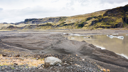 南川金佛山风景前往冰岛在大西洋南岸KatlaGeopark的Solhemajajokol冰川Mirdalsjokull冰盖南川舌头中徒步行走背景