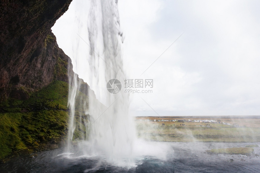 冰岛之旅九月冰岛大西洋南岸卡特拉地质公园塞尔贾兰兹瀑布塞尔贾兰兹河的水流图片
