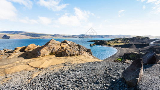 克莱法瓦特恩前往冰岛南半Kleifarvatn湖火山海滩雷克雅内斯卡吉雷克雅内斯半岛背景