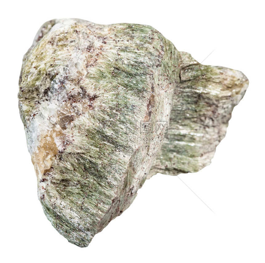 自然矿物岩石标本的宏观俄罗斯科拉半岛Kovdor地区白底隔离于俄罗斯科拉半岛Kovdor地区的粗厚石块图片