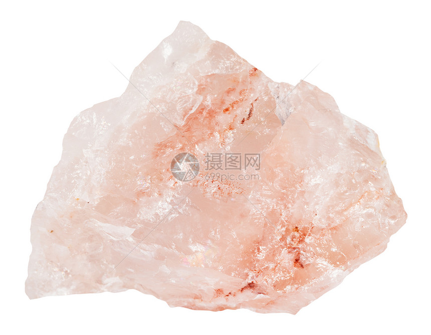 天然矿物岩石标本的大型俄罗斯卡雷利亚KivGuba矿山白色背景上孤立的晶状玫瑰石宝俄罗斯卡雷利亚图片