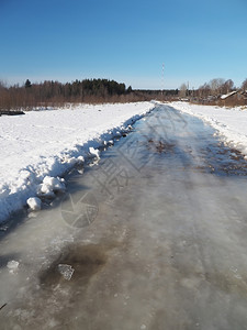 冬季村公路图片