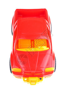 白色背景的红玩具车背景图片