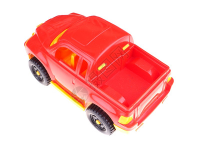 白色背景的红玩具车背景图片