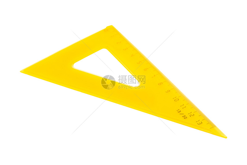 白色背景上的黄三角形图片