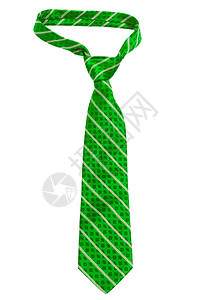 白色背景的绿条纹领带背景图片