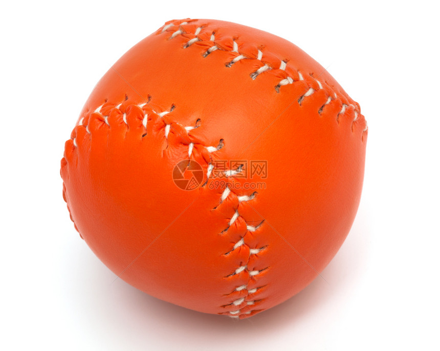 白背景的橙色棒球图片