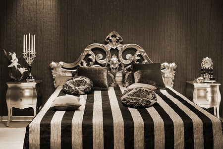 现代卧室中美丽和时尚的床图片