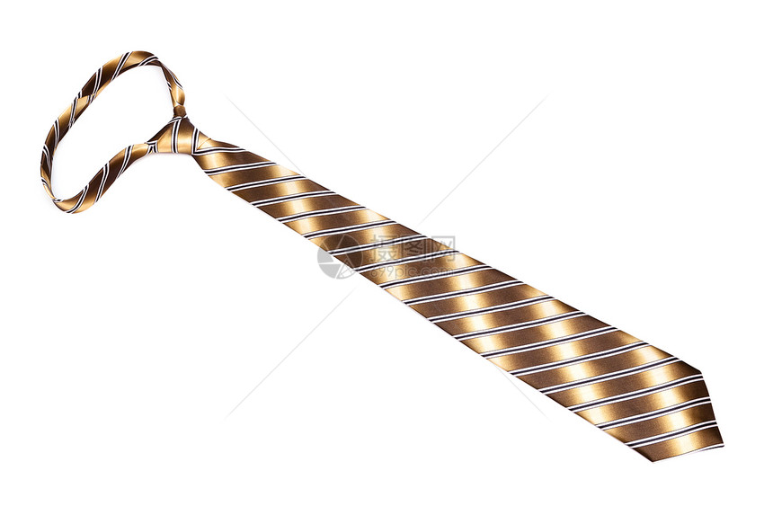 白底带结的条纹棕色领带图片