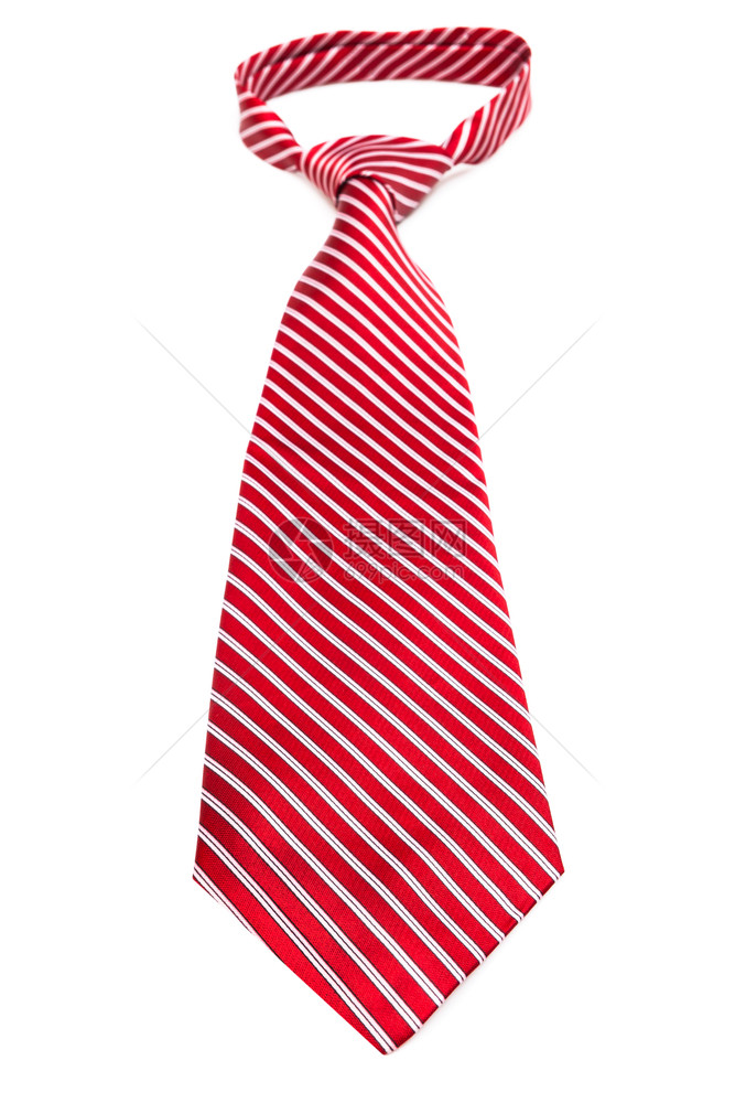 红色条纹领带白底结图片