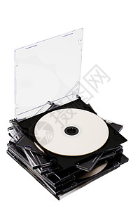 cd播放机白色背景框中的磁盘cd背景