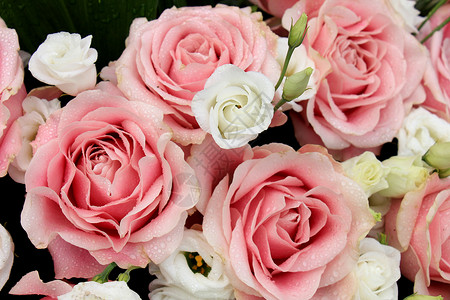 粉红白花的结婚装饰背景图片