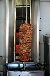 一家餐馆的Shawarma肉类背景图片