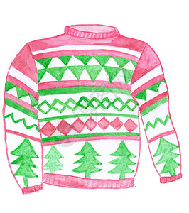手画水彩丑的圣诞毛衣传统挪威式背景图片