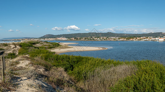 葡萄牙埃斯波森代Esposende卡瓦多河口的景象背景