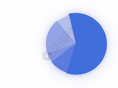 3D蓝色饼图插背景图片