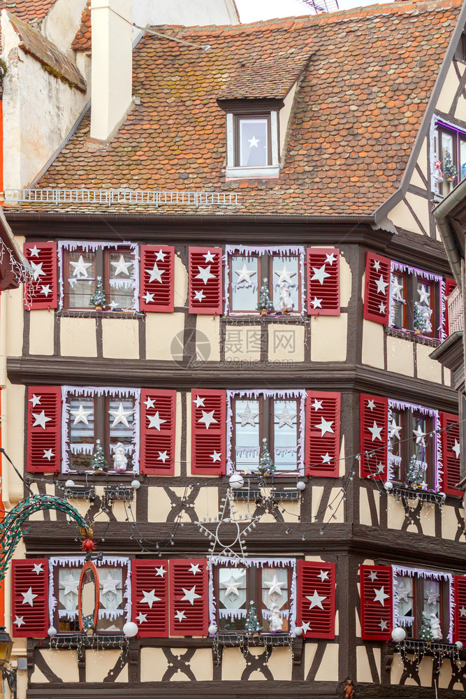 Colmar这座城市历史古迹的老中世纪房屋法国Alsace旧的半成形房屋图片