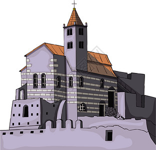 芬兰岩石教堂圣彼得教堂插图插画