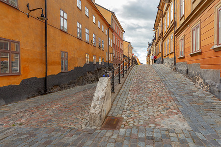 旧城的中世纪小街斯德哥尔摩瑞典旧街图片