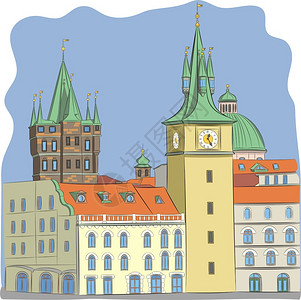 布拉格捷克布拉格的旧塔图片