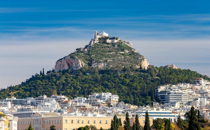 这座城市和著名的莱卡贝图斯山雅典希腊莱卡贝图斯山图片