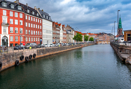 城市银行在阳光明媚的一天哥本哈根丹麦城市银行图片