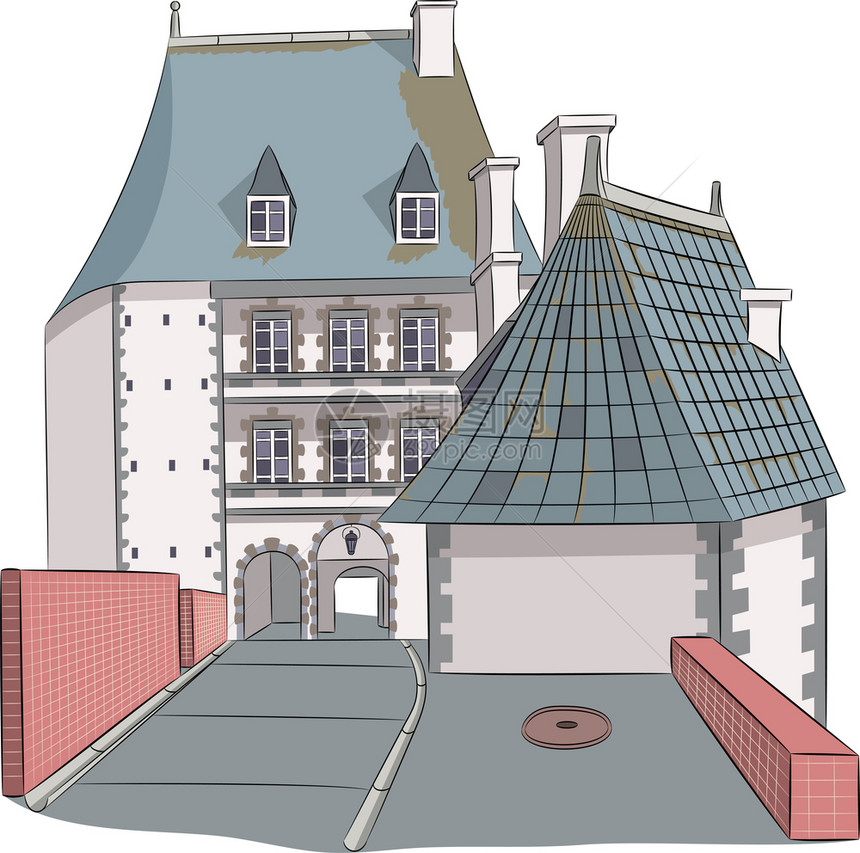 诺曼底的古老中世纪法国城堡图片