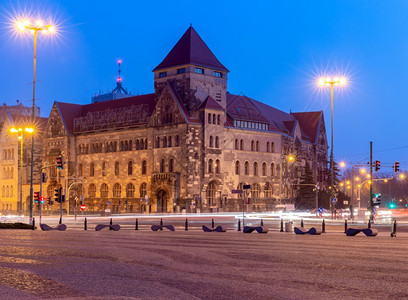 波兰兹南日落亚当米基维茨广场背景图片