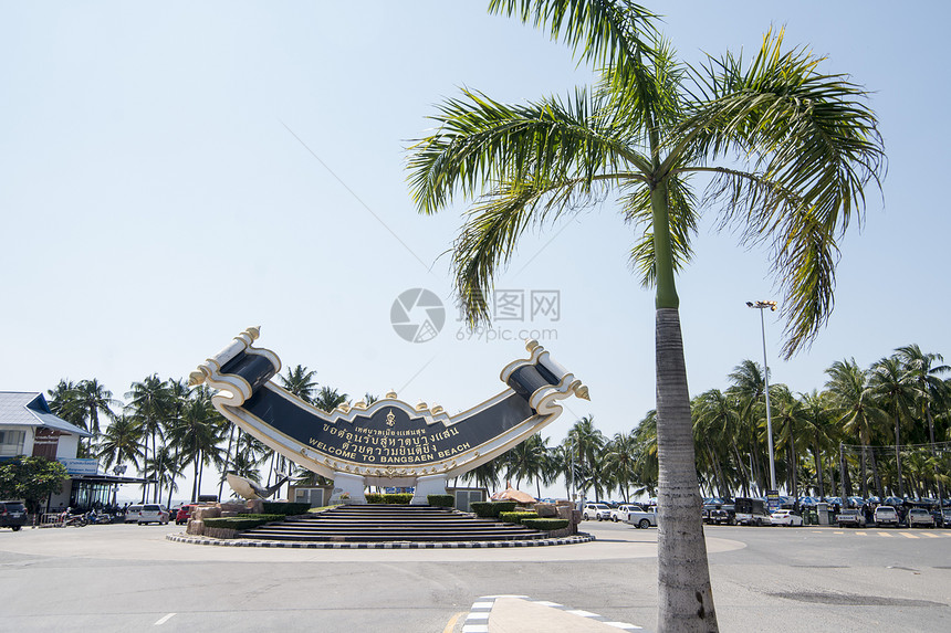 泰国春武里省邦森镇邦森海滩的主要广场泰国邦盛2018年11月泰国春武里邦盛海滩图片