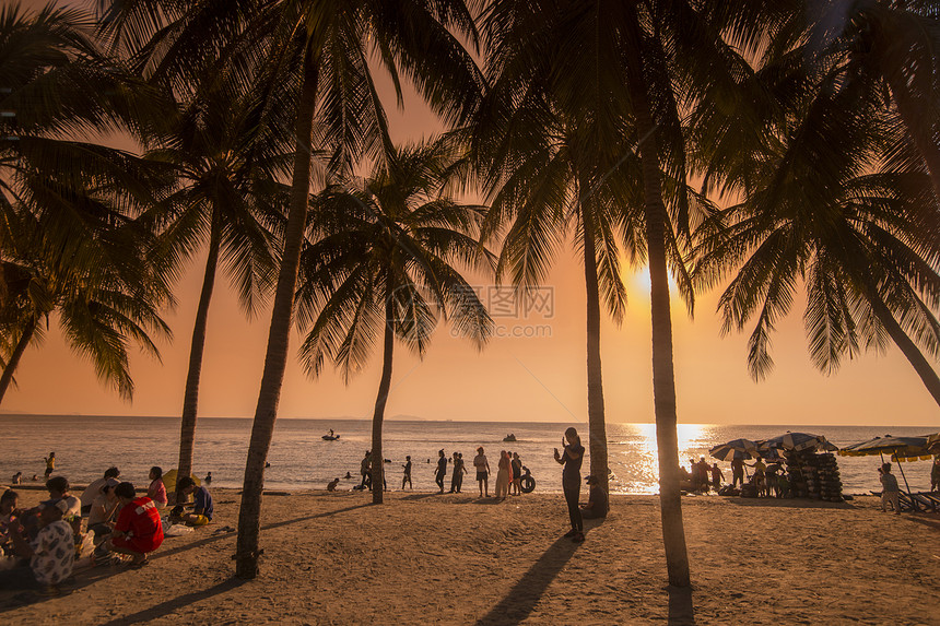 泰国春武里省邦森镇的邦森海滩泰国邦盛2018年11月泰国春武里邦盛海滩图片