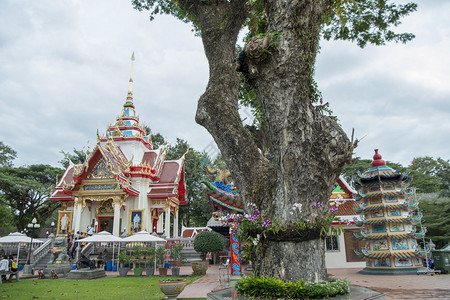 泰国北部昌塔胡里市的一座城支柱圣殿泰国昌塔胡里2018年月图片