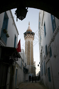 梅亨迪209年3月突尼斯西迪布萨伊尔SidiBouSair突尼斯古城北部古城梅迪诺的YoussefDey清真寺209年3月背景