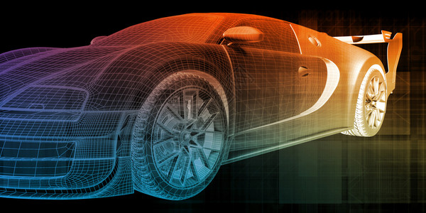 未来主义汽车背景概念素描绘画艺术未来汽车背景图片