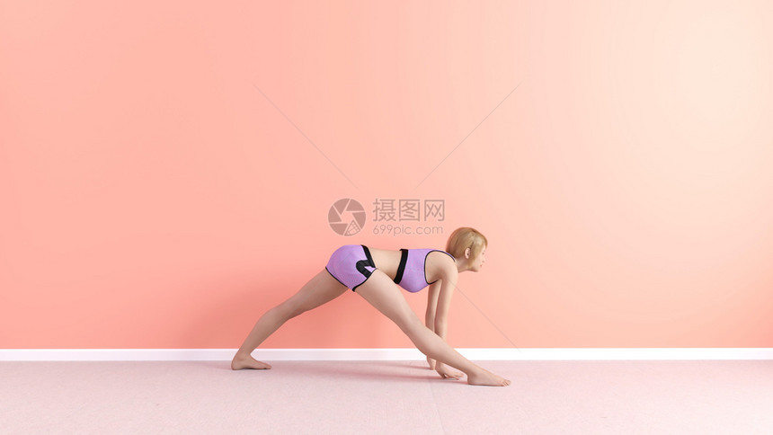 低后伸展瑜伽女示范概念低后伸展瑜伽图片